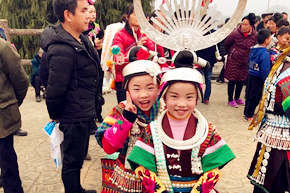 Kids Celebrating Lusheng Festival