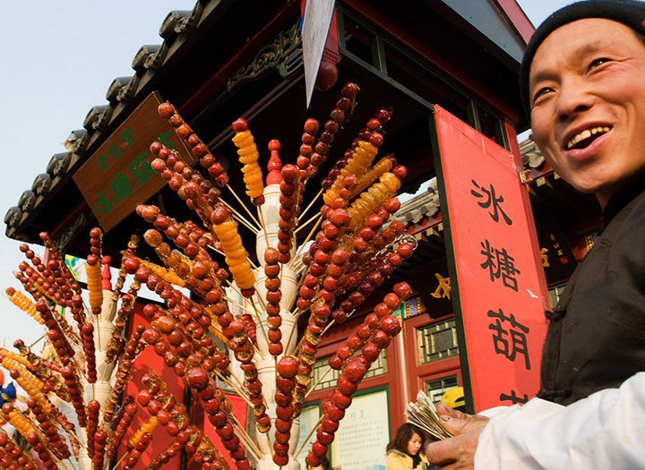 sticks of sugarcoated haws, Beijing Temple Fair, Spring Festival
