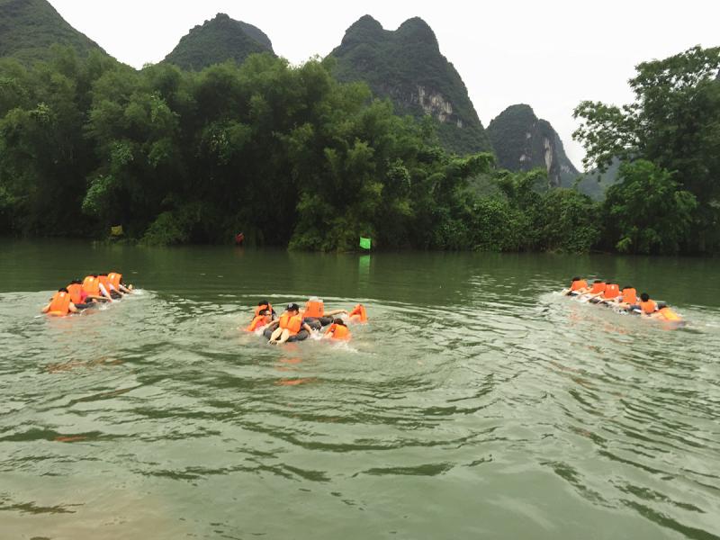 The raft race on Yulong River Yangshuo