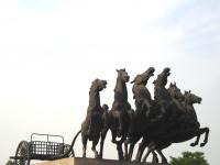 six horse statues