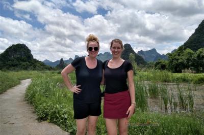 Canadian women travel in Guilin China