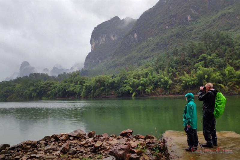 senior couple enjoy their Li River hiking from Guilin to Yangshuo
