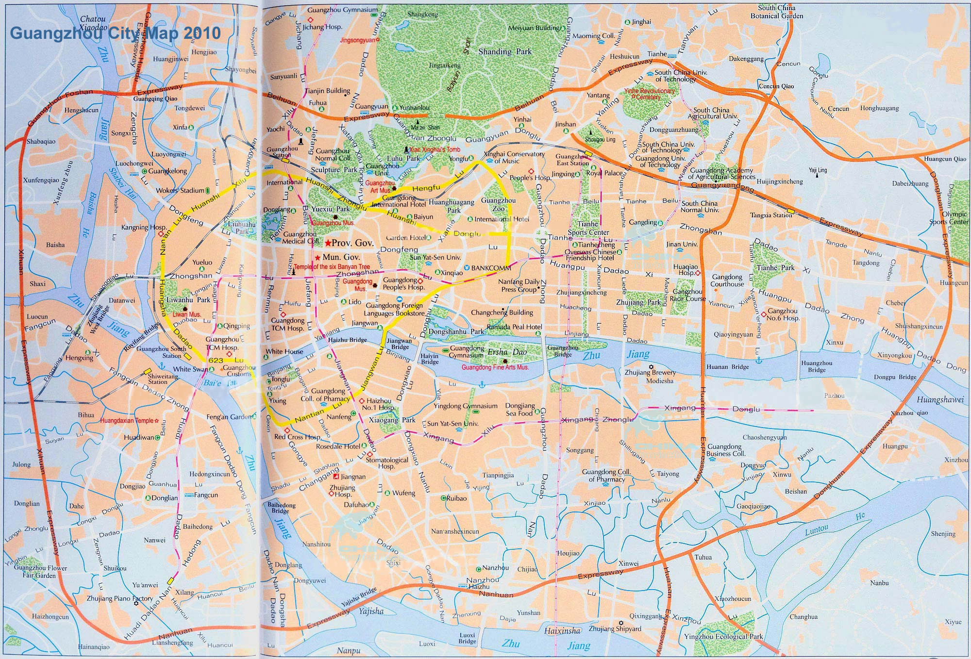 Detailed Guangzhou City Map
