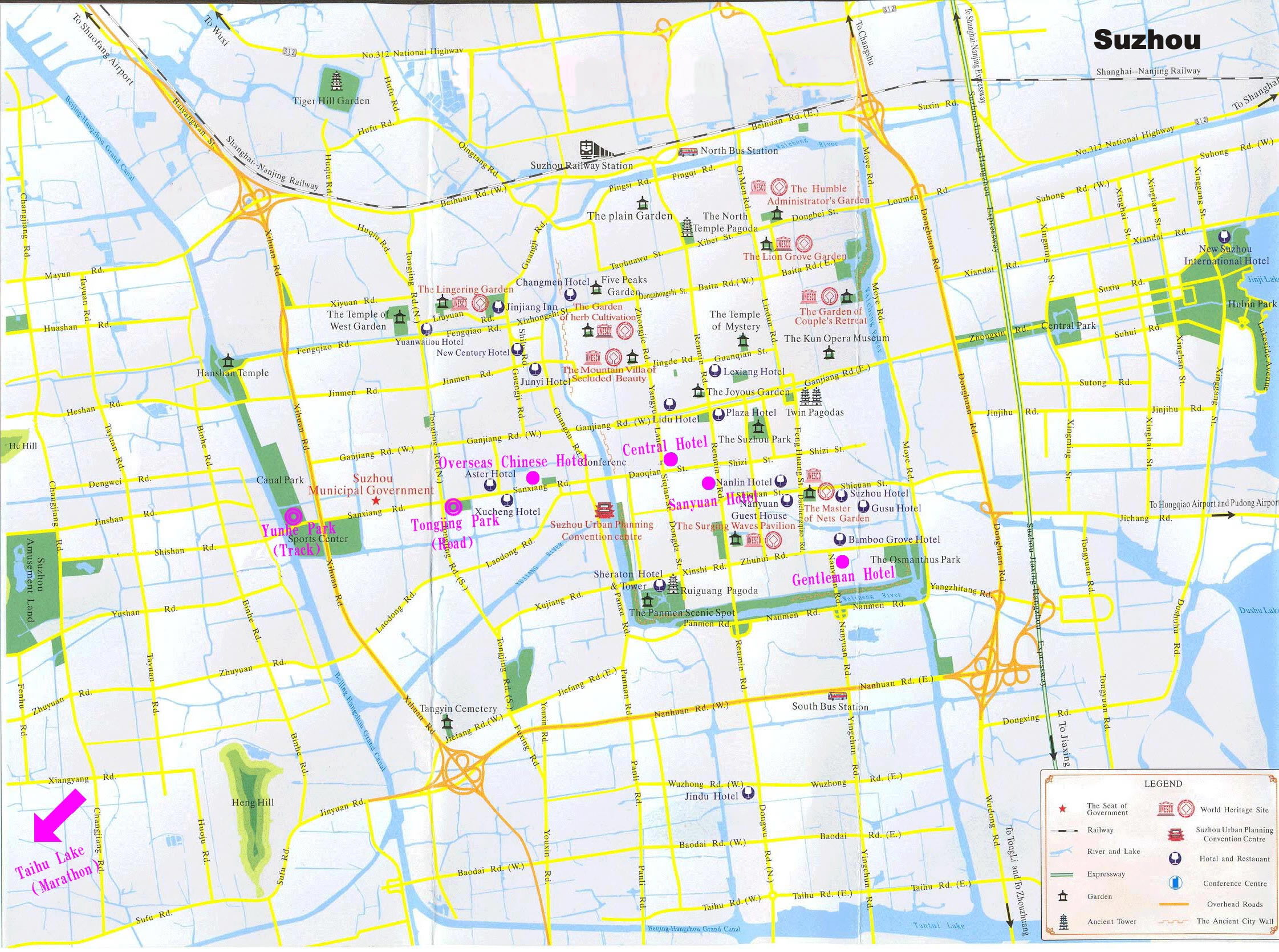 Detailed Suzhou Map with Vivid Legends,Suzhou tour, tours in Suzhou 