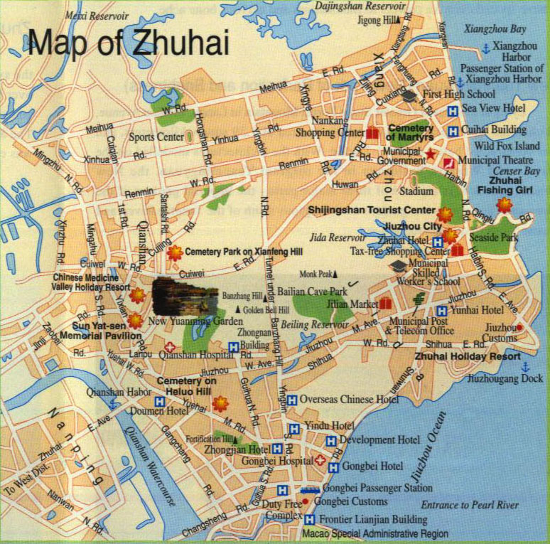 Detailed Zhuhai maps, Map of Zhuhai, Zhuhai China Map, Zhuhai travel