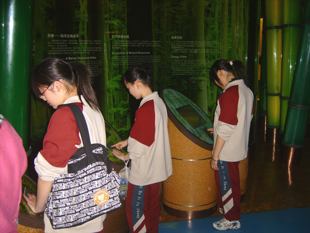young students in museum