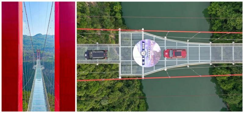 Top glass bridges skywalk in Guangdong China