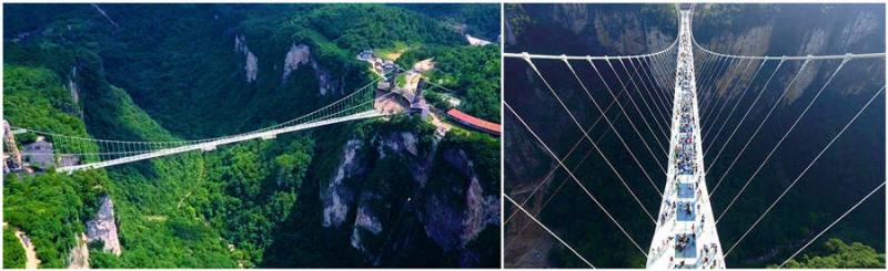 Top glass bridge in China