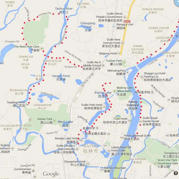 English maps for biking in Guilin
