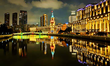 Night view of Shanghai highrises