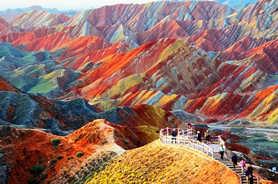 The Rainbow Mountains of China within the Zhangye Danxia Landform Geological Park