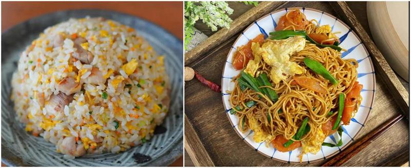 Authentic Chinese food - fried rice and noodles