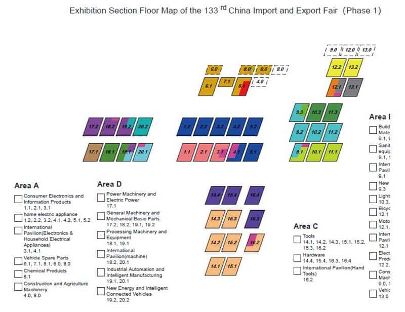 Map of Canton Fair Phase 1