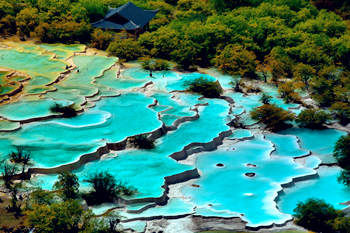 Five-color Pools in Huanglong Scenic Valley