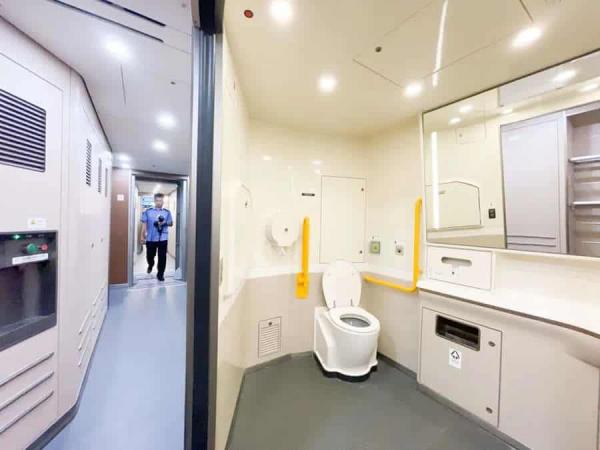 Wheelchair accessible toilet on high speed trai in China