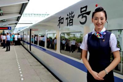 Family travel by train in China kids