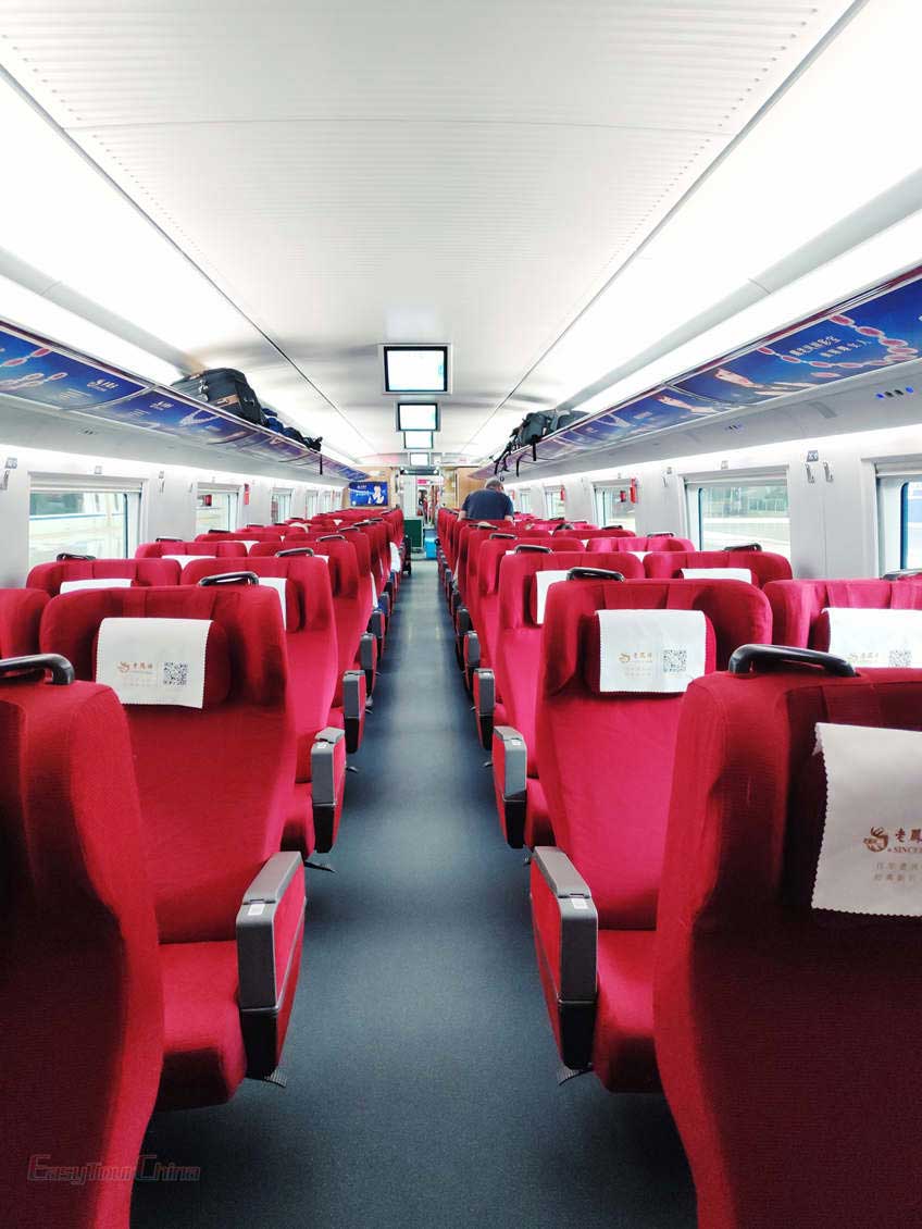 Beijing to Shanghai high speed train carriage