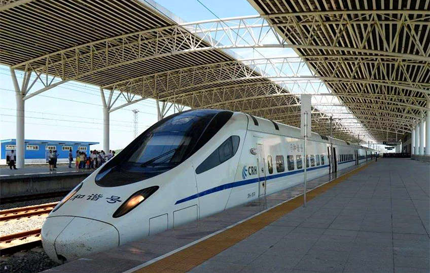 Wait to board a high speed train in China
