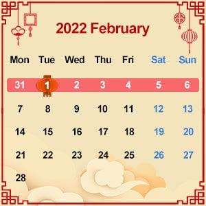 Chinese New Year 2022 Date & Calendar