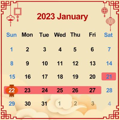 Chinese New Year 2023 Date & Calendar