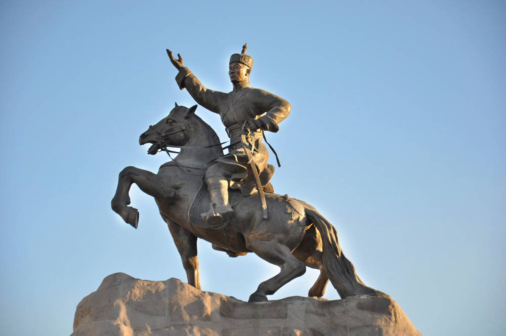 Sukhbaatar Monument on Chinggis Square Ulaanbaatar