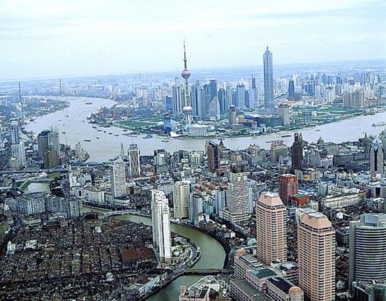 Shanghai City View Downstream Of Yangtze River Yangtze River Cruise Easy Tour China