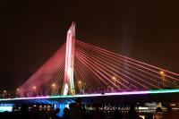 Evening cruise on Pearl River Splendid Guangzhou Bridge