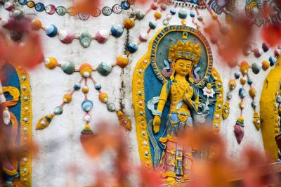 Figure of Buddha on Gomar Stupa of Gomar Gompa