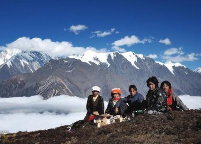 Tibetan People & Snow Mountain 