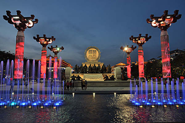 Grand Tang Dynasty Ever-bright City sculpture and pillar