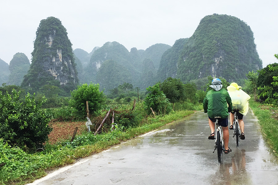 Cycling in the countryside of Yangshuo