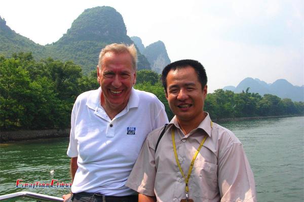 Senior enjoy the Li River Cruise in Guilin China