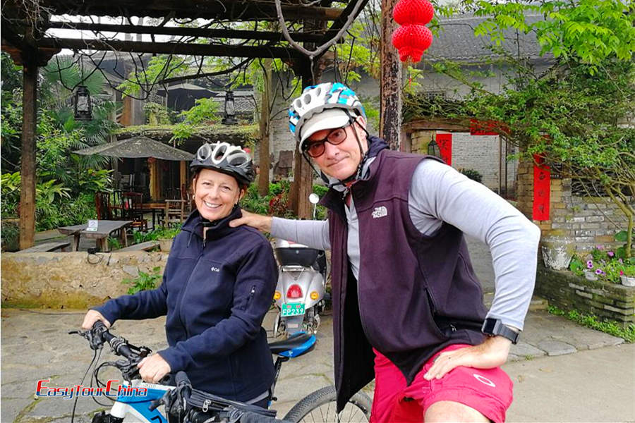 Senior Couple bike in Guilin China