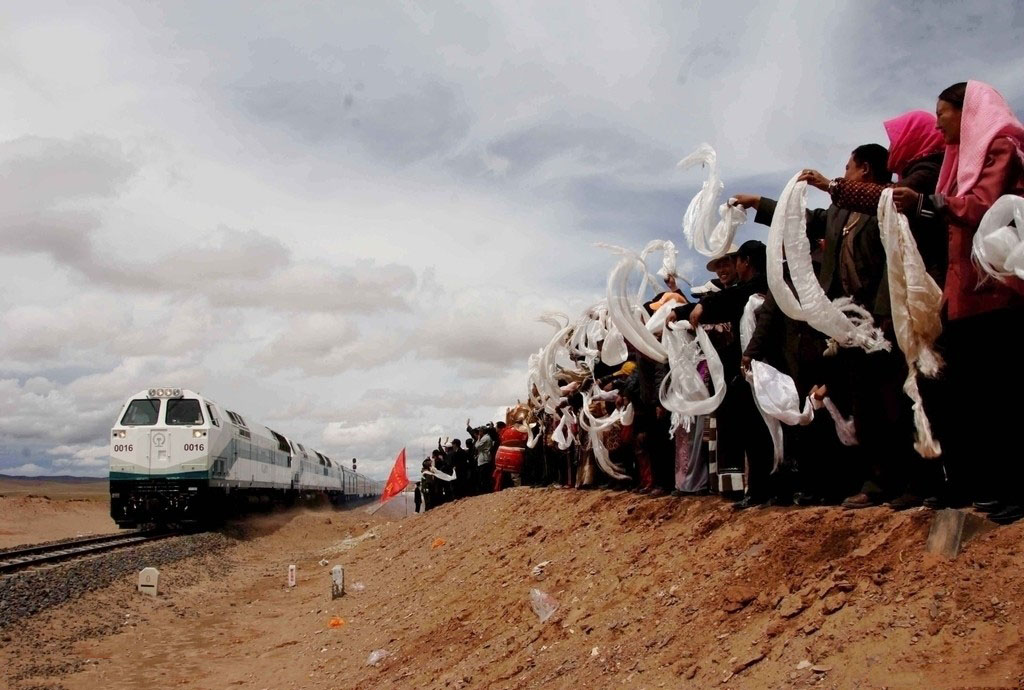 Tibetans Welcome the Trains