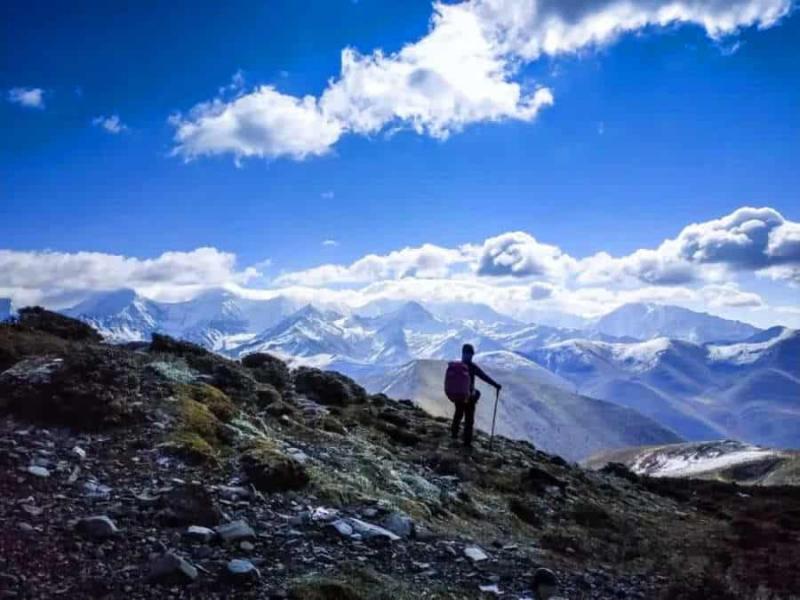 Winter hiking in China - hiking Mt. Gangga