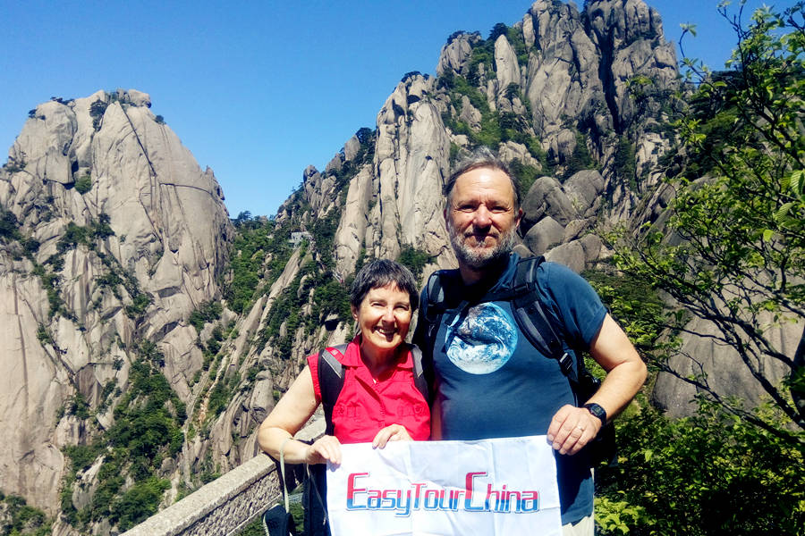 A senior couple hike on Yellow Mountain