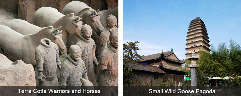 Terra-cotta Army and Small Wild Goose Pagoda