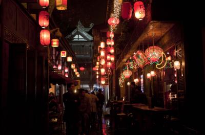 Jinli Old Street Night Scenery