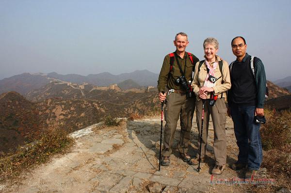 Senior travelers hike the Great Wall Beijing