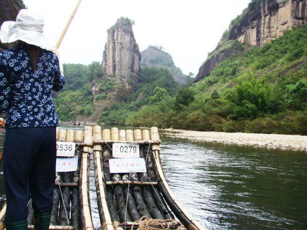 Bamboo rafting at Nine-bend River of Wuyi Mountain