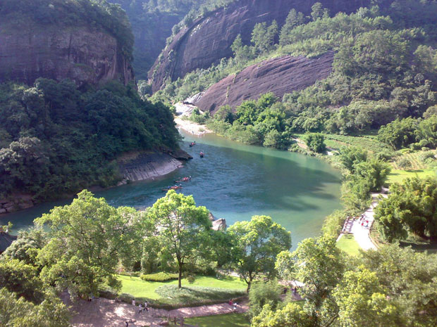 Bamboo rafting at Nine-bend River of Wuyi Mountain