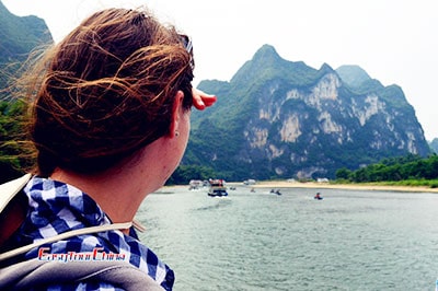 Overlooking at Nine Horses Fresco Hill on Li River Cruise Tour