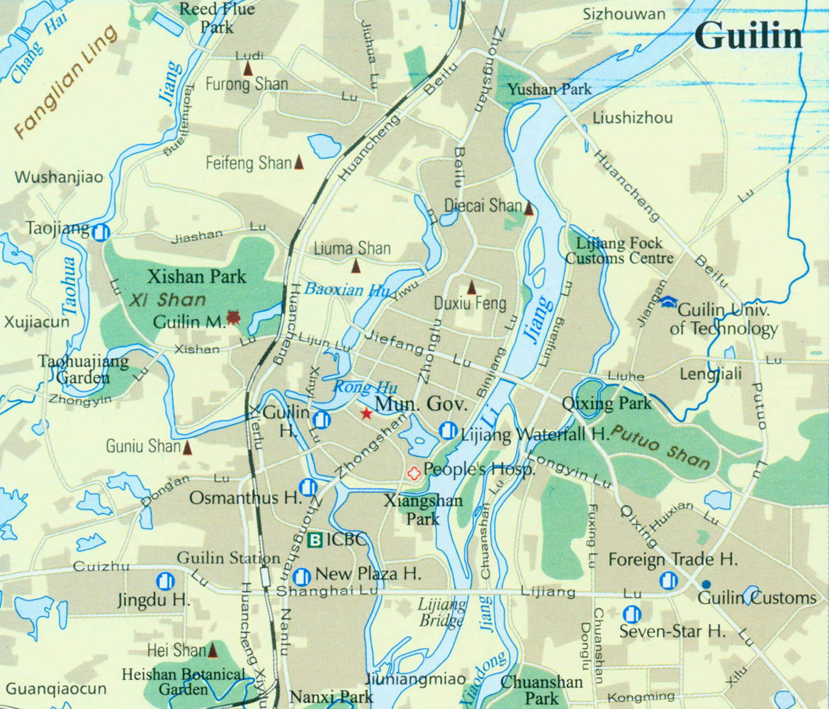 Detailed Guilin Tourist Map