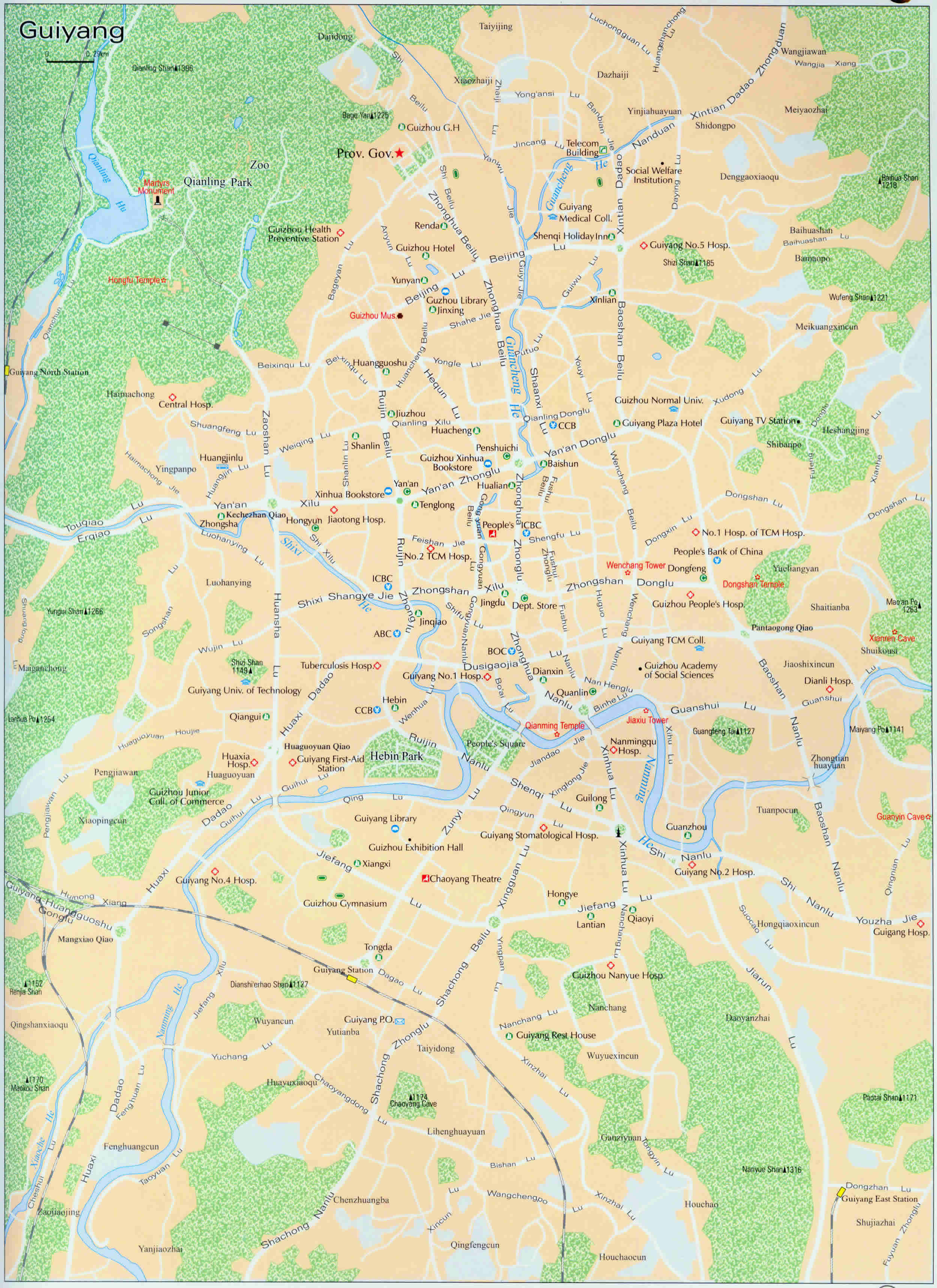 Detailed Guiyang Travel Map
