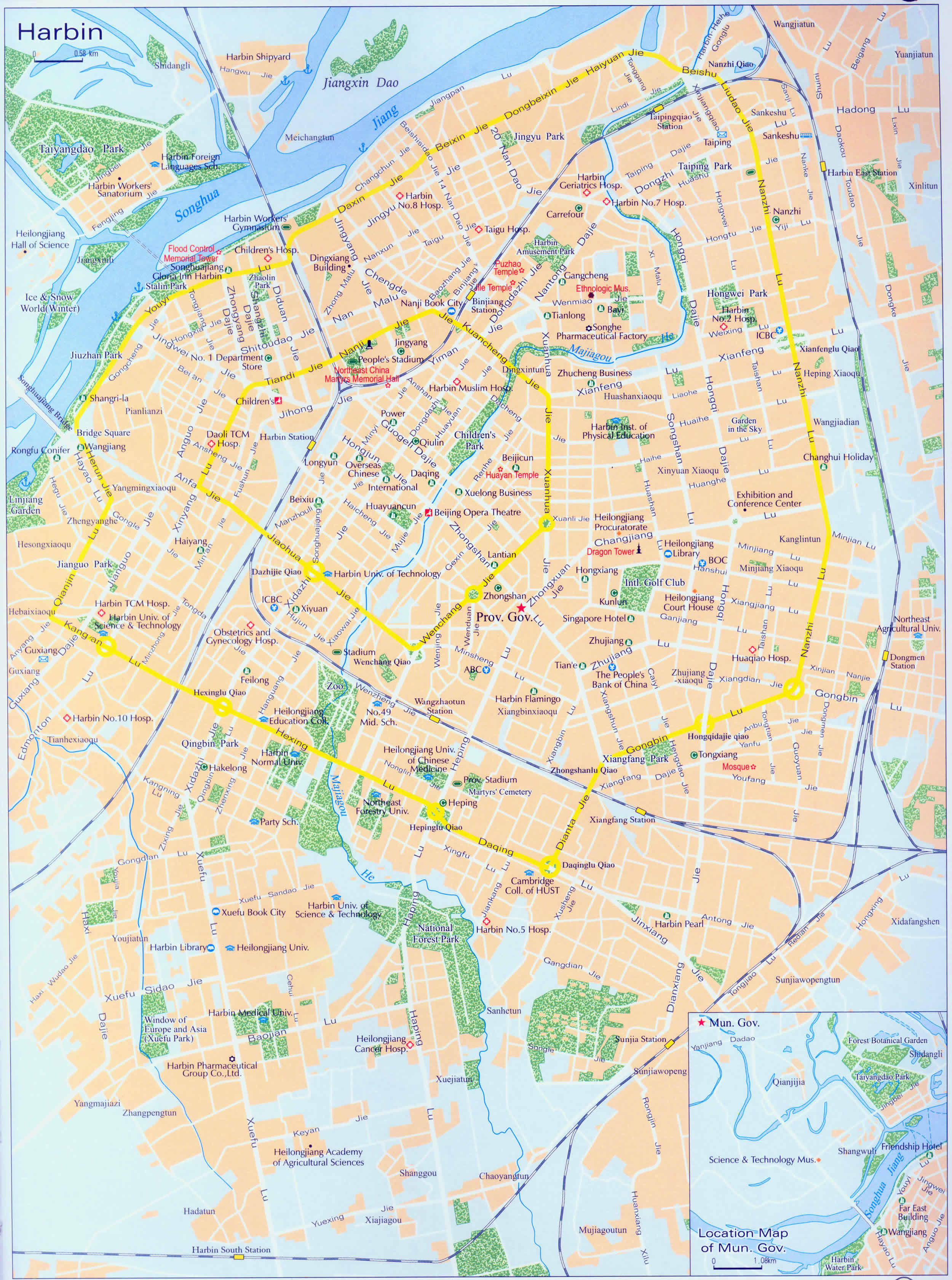 Comprehensive Harbin Map