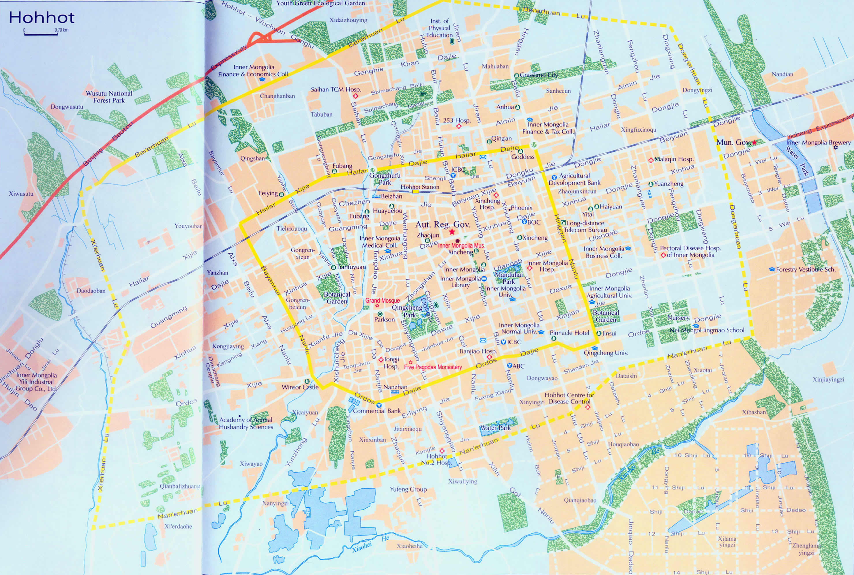 Detailed Hohhot Traffic Map