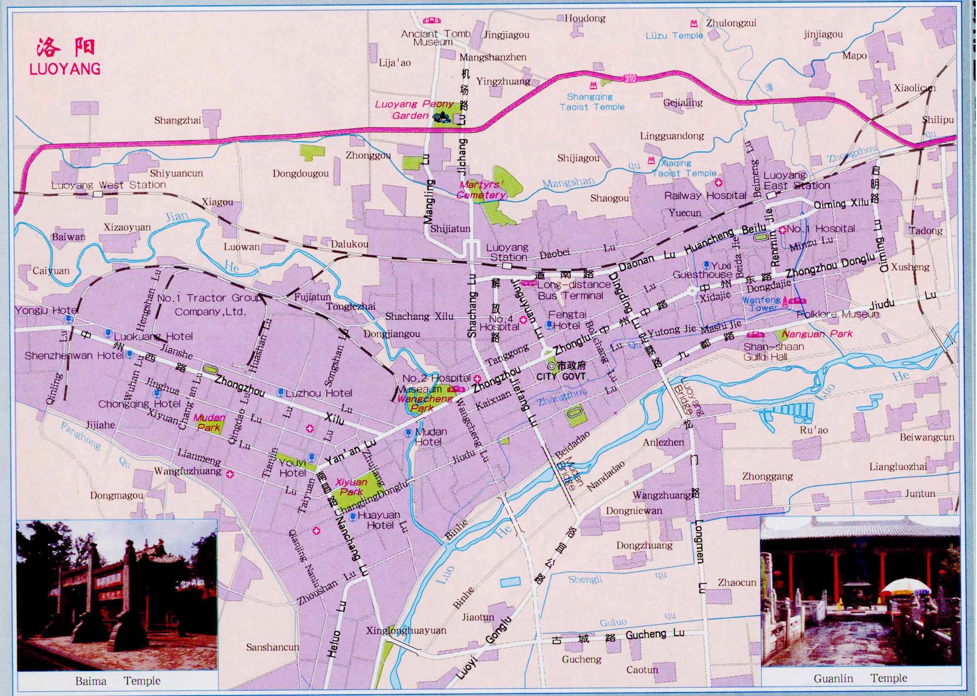 Detailed Luoyang Travel Map