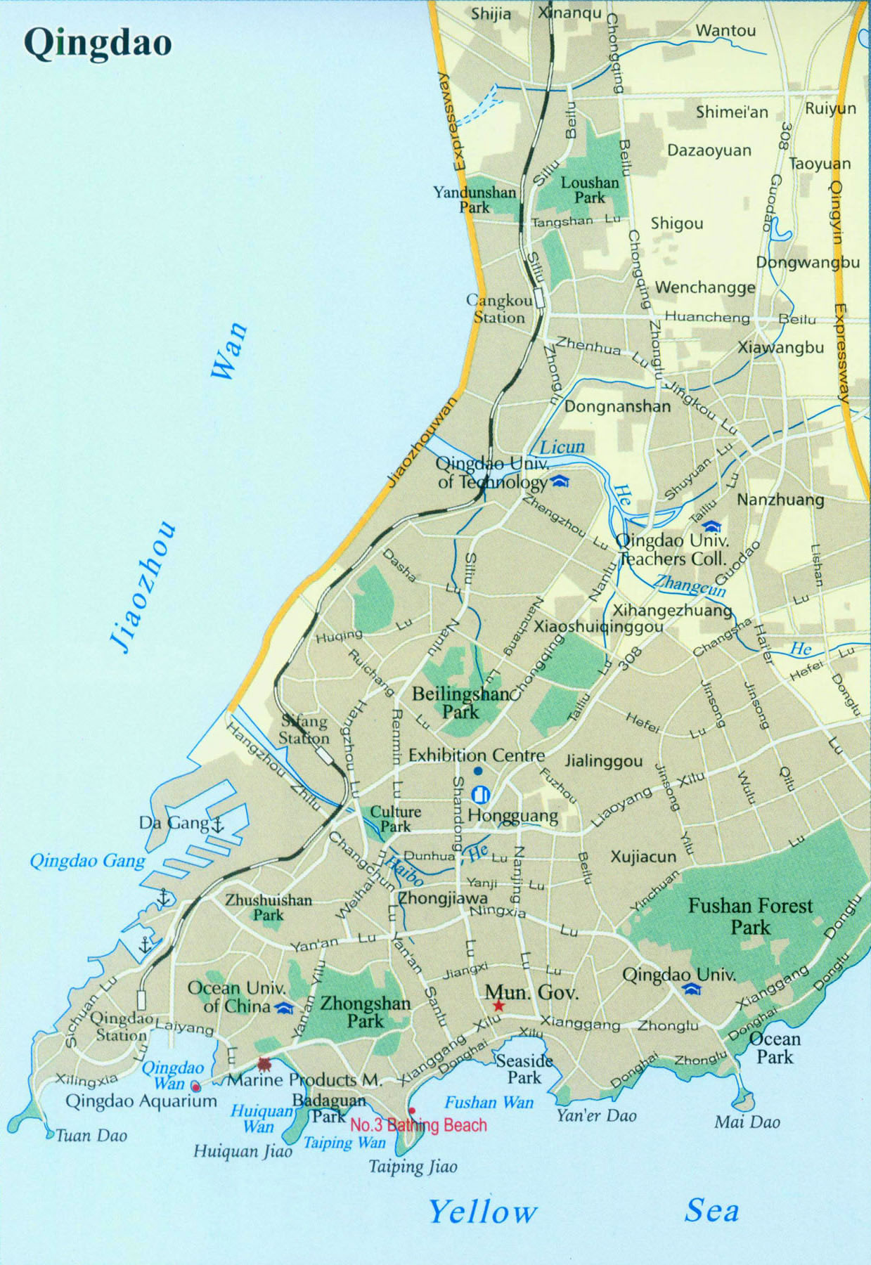 Detailed Map of Qingdao City