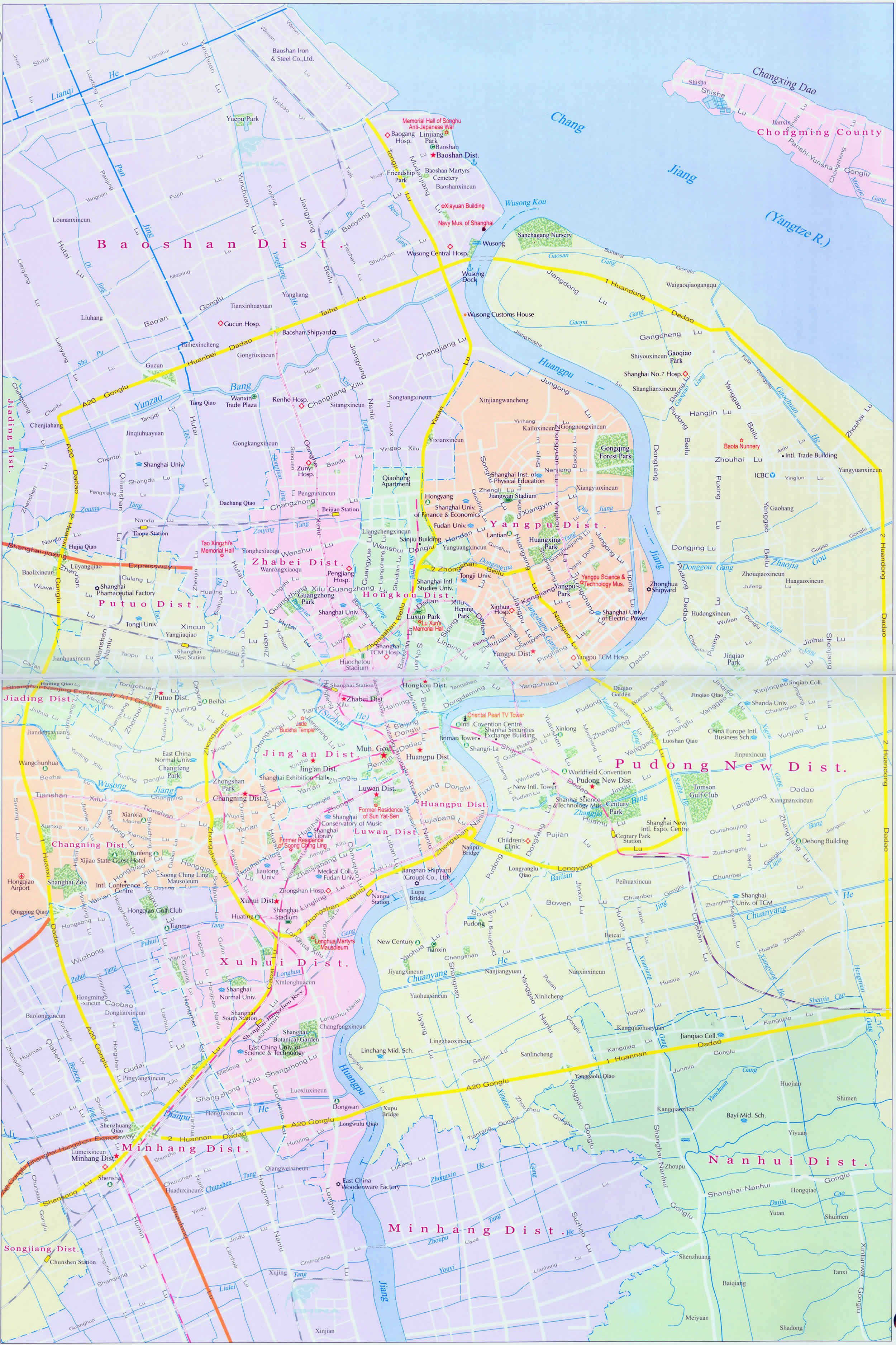 Detailed Comprehensive Shanghai City Map