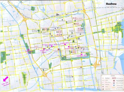 Detailed Suzhou Map with Vivid Legends